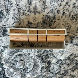 Wooden Desk Calendar with Days and Months